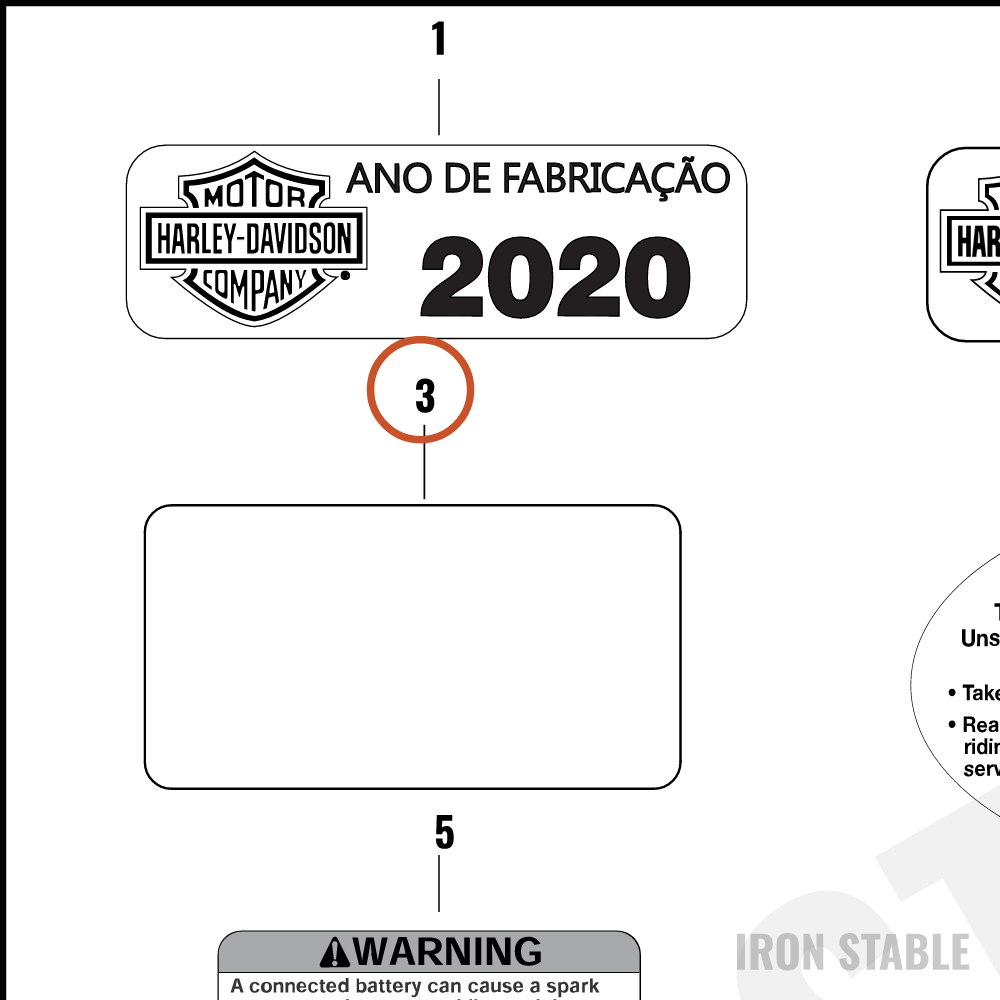 Harley-Davidson Label, Genl Wrn, Brz