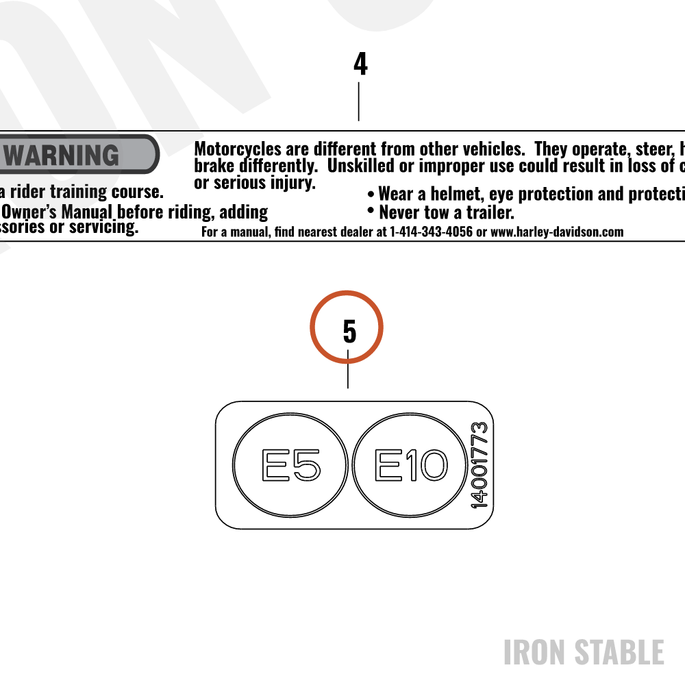 Harley-Davidson Label, Genl Wrn, Fuel Type