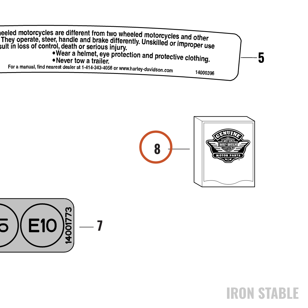 Harley-Davidson Label, Genl, Load, Mini-Rack, Chn