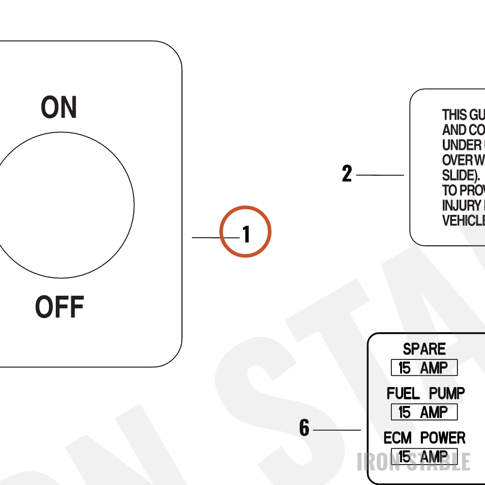 Harley-Davidson Label, On/Off, Switch