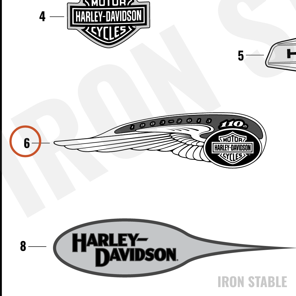 Harley-Davidson Medallion, Lh-F'tank, Fxdc, 110-A