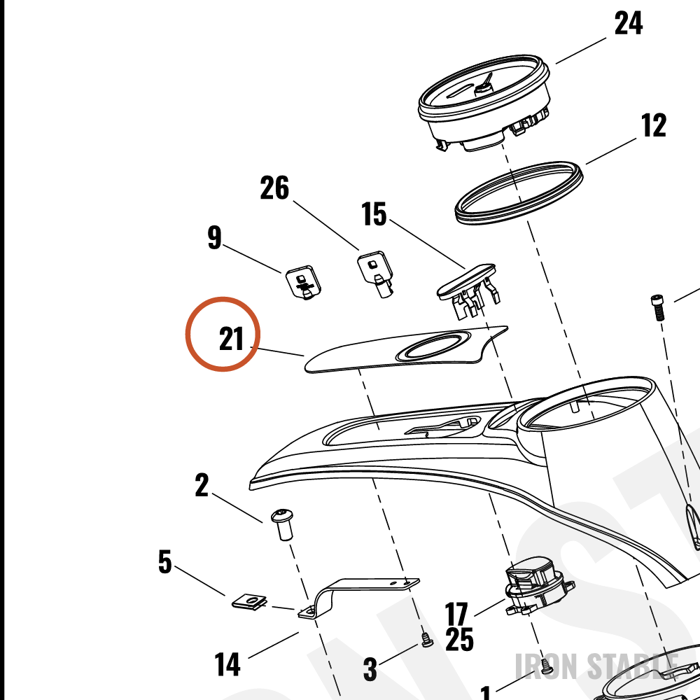 Harley-Davidson Insert, Fuel Tank Console