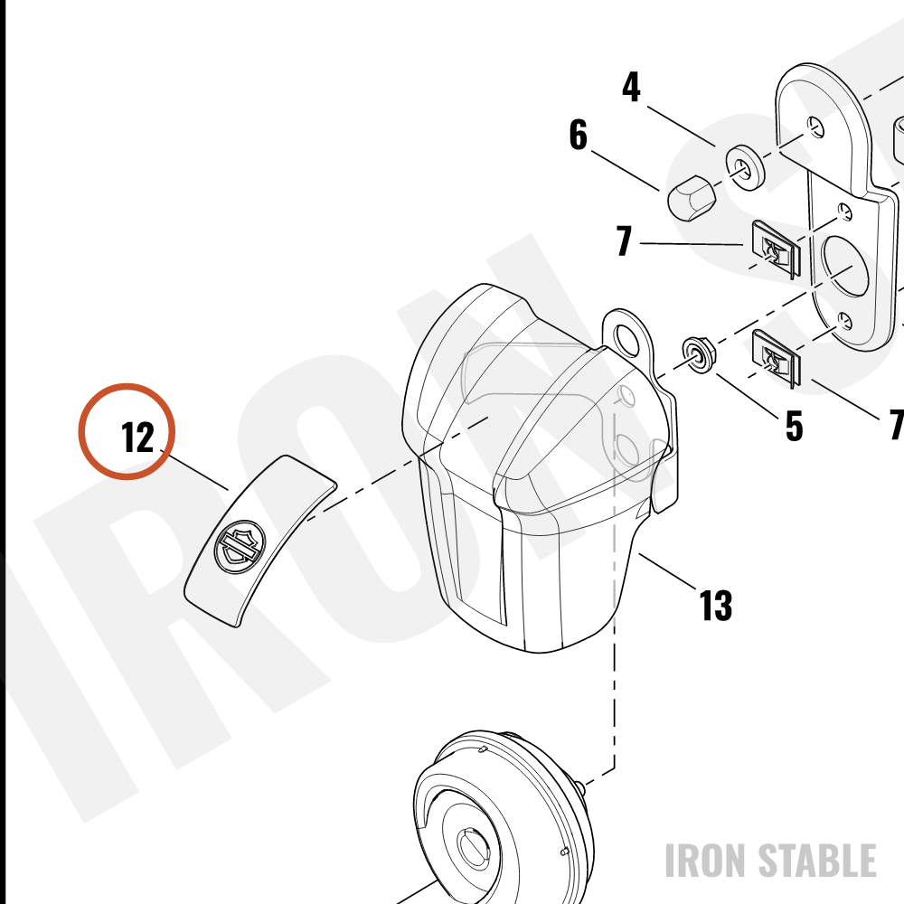 Harley-Davidson Medallion, Insert, Horn