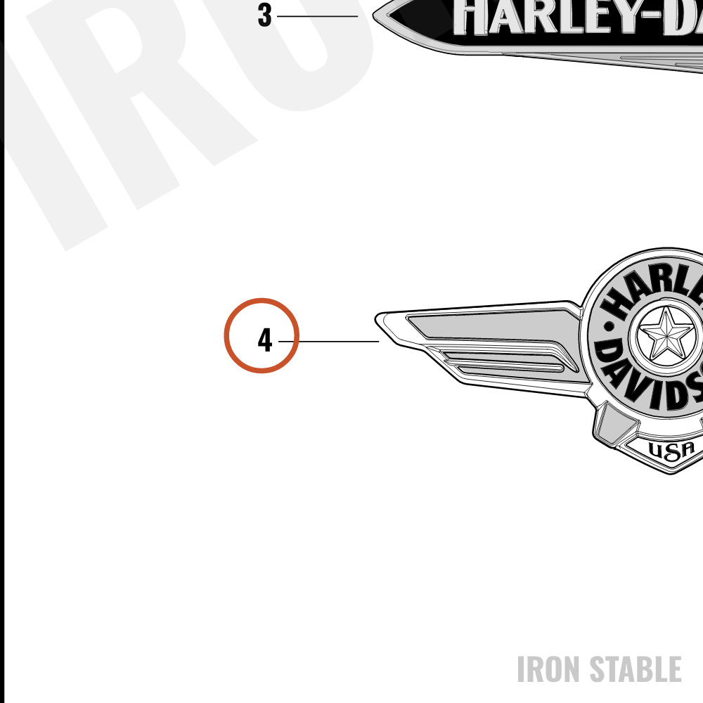 Harley-Davidson Medallion, Ftk, Rh, Flfb