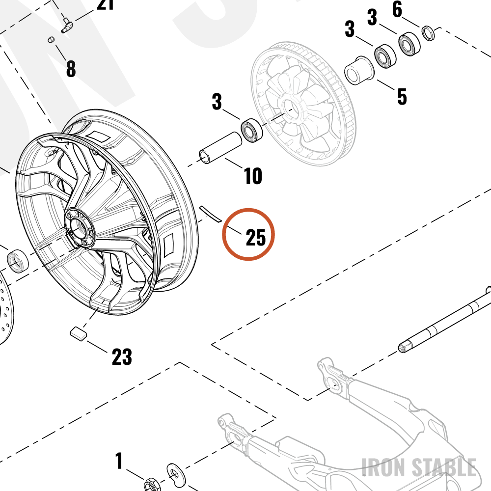Harley-Davidson Medallion, Wheel, Rr, Red