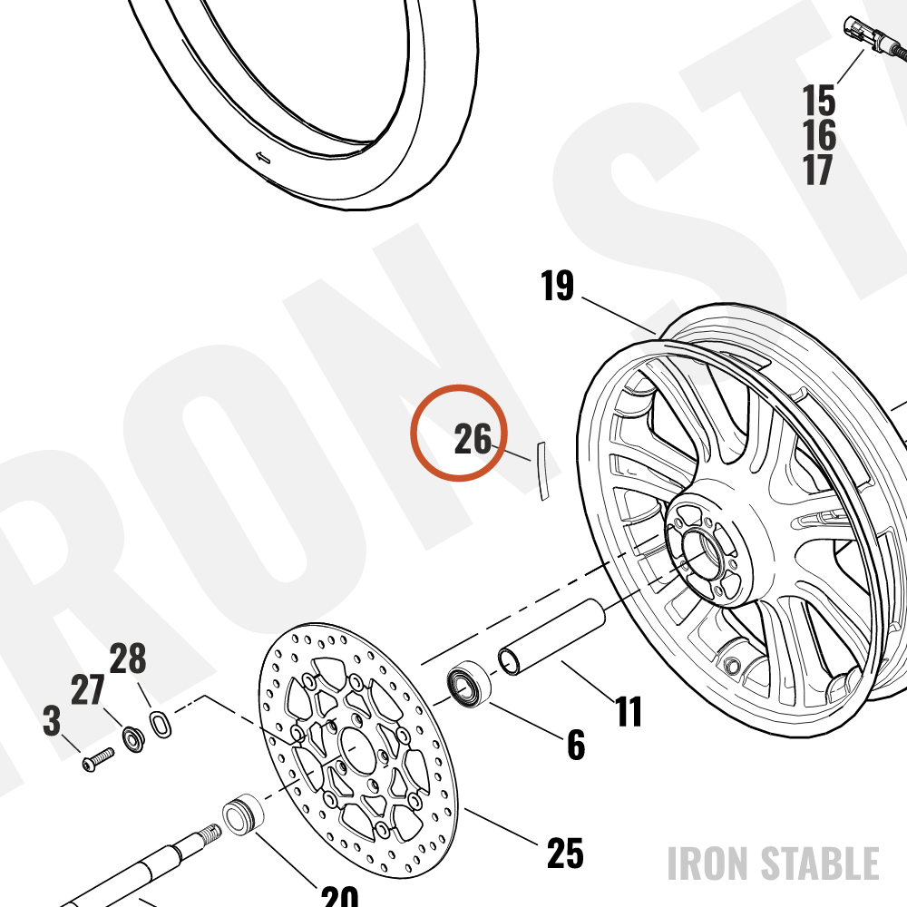 Harley-Davidson Medallion, Wheel, Fr, Red