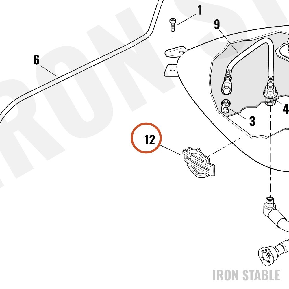 Harley-Davidson Medallion, Rh, Fuel Tank