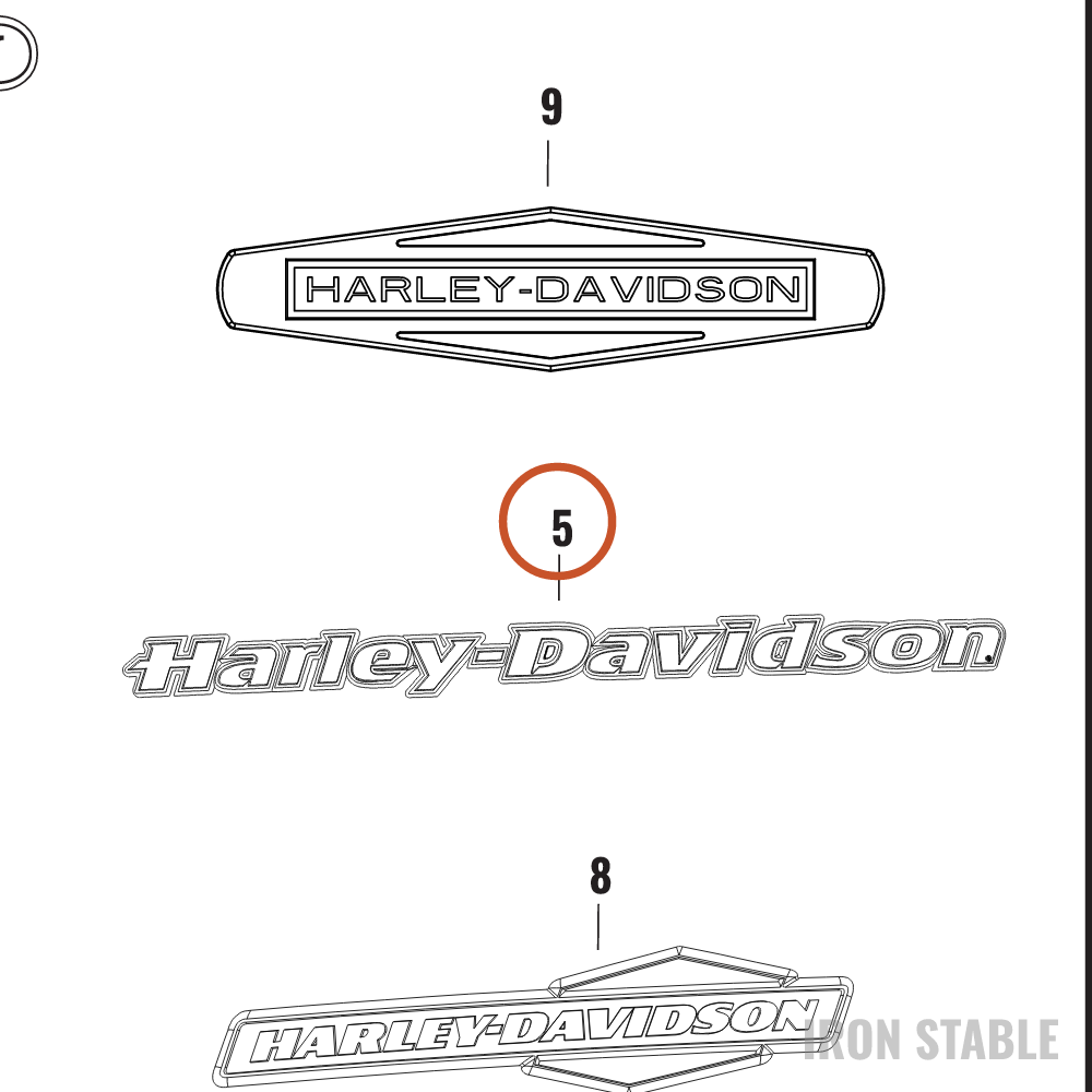 Harley-Davidson Medallion, Lh, Fuel Tank