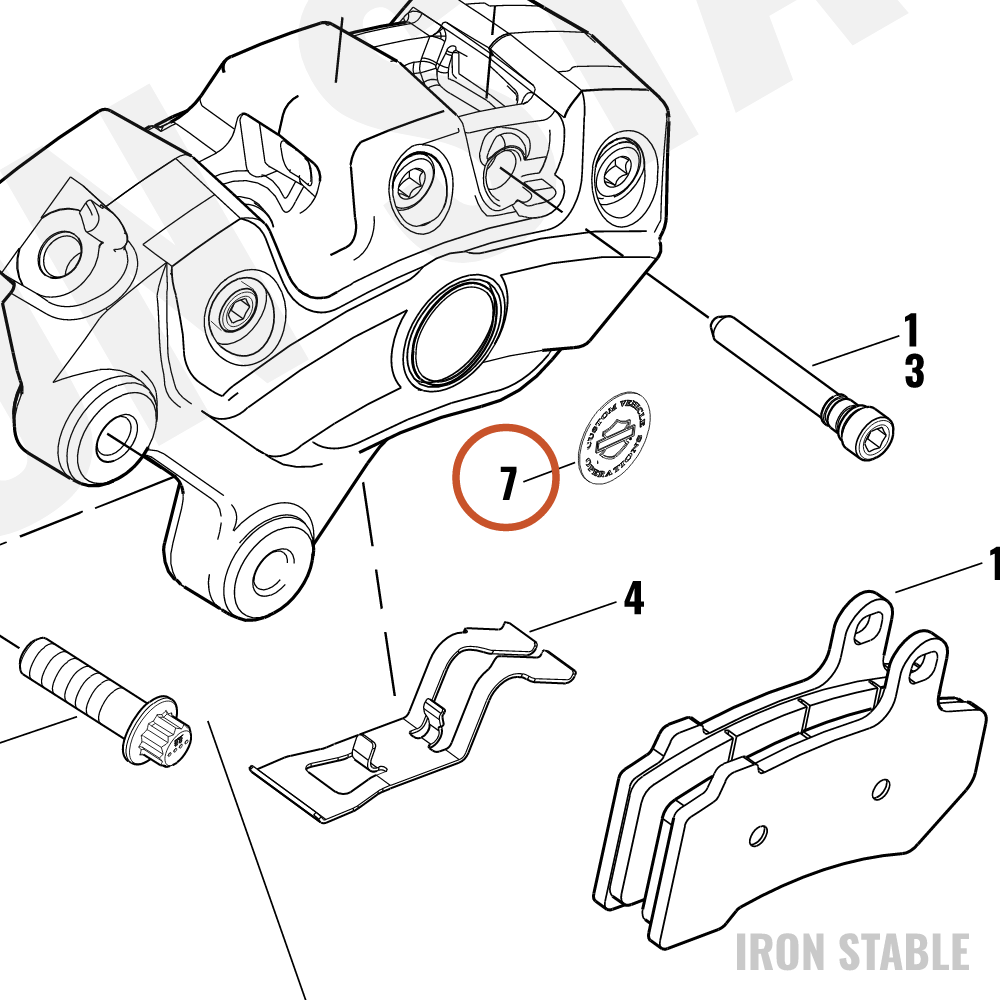 Harley-Davidson Medallion, Caliper, Cvo, Chrome