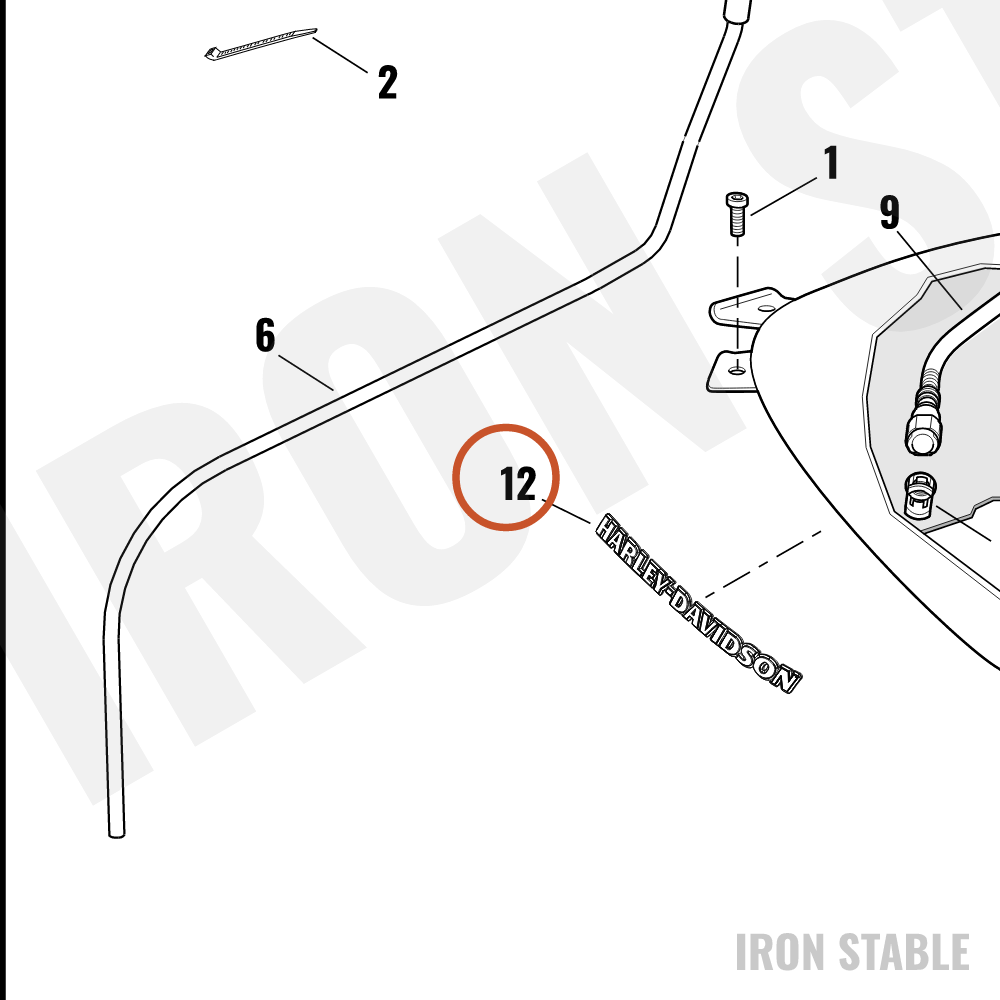 Harley-Davidson Medallion, Lh, Ftk, Brushed Chrome
