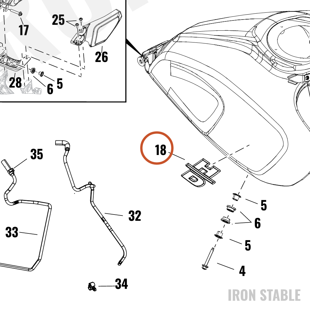 Harley-Davidson Medallion, Lh, Fuel Tank