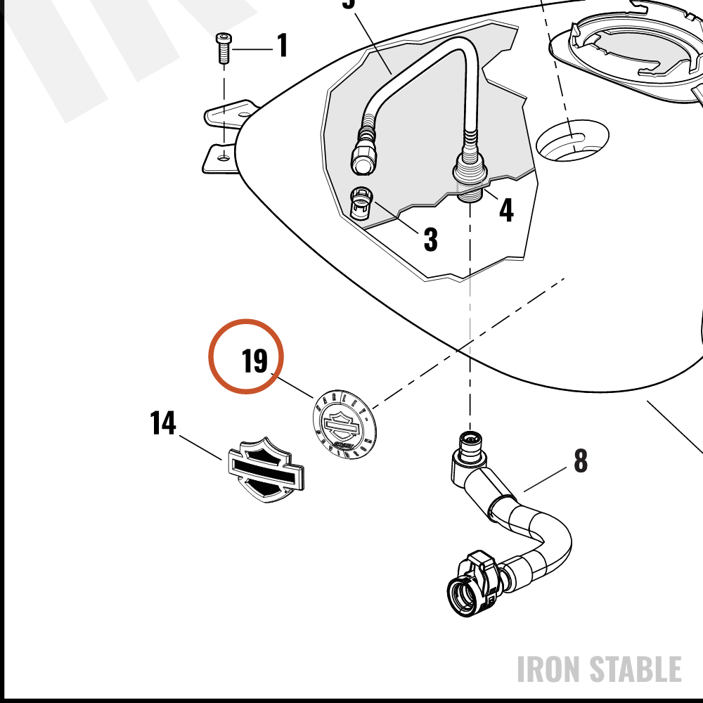 Harley-Davidson Medallion, Rh, Ftk