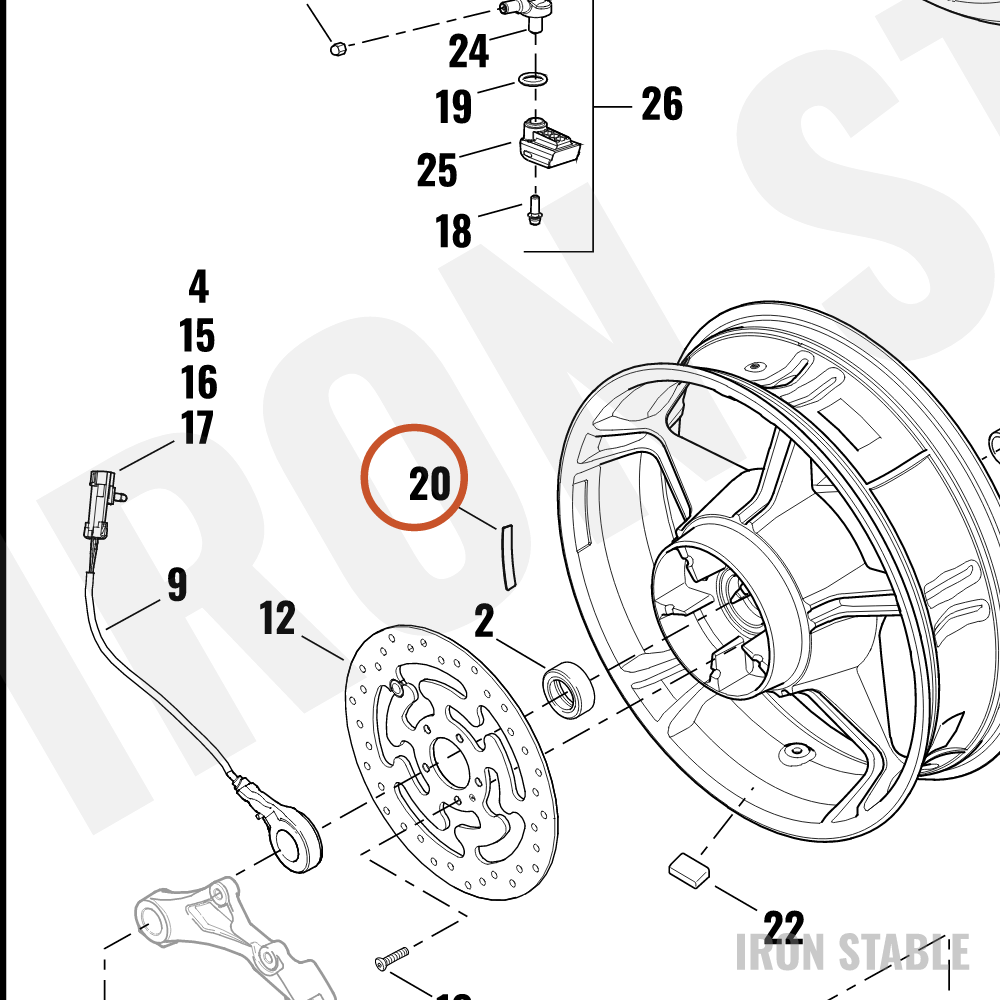 Harley-Davidson Medallion, Wheel, Rr, Brt Al