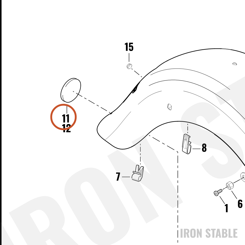 Harley-Davidson Medallion, Rear Fender, Chrome