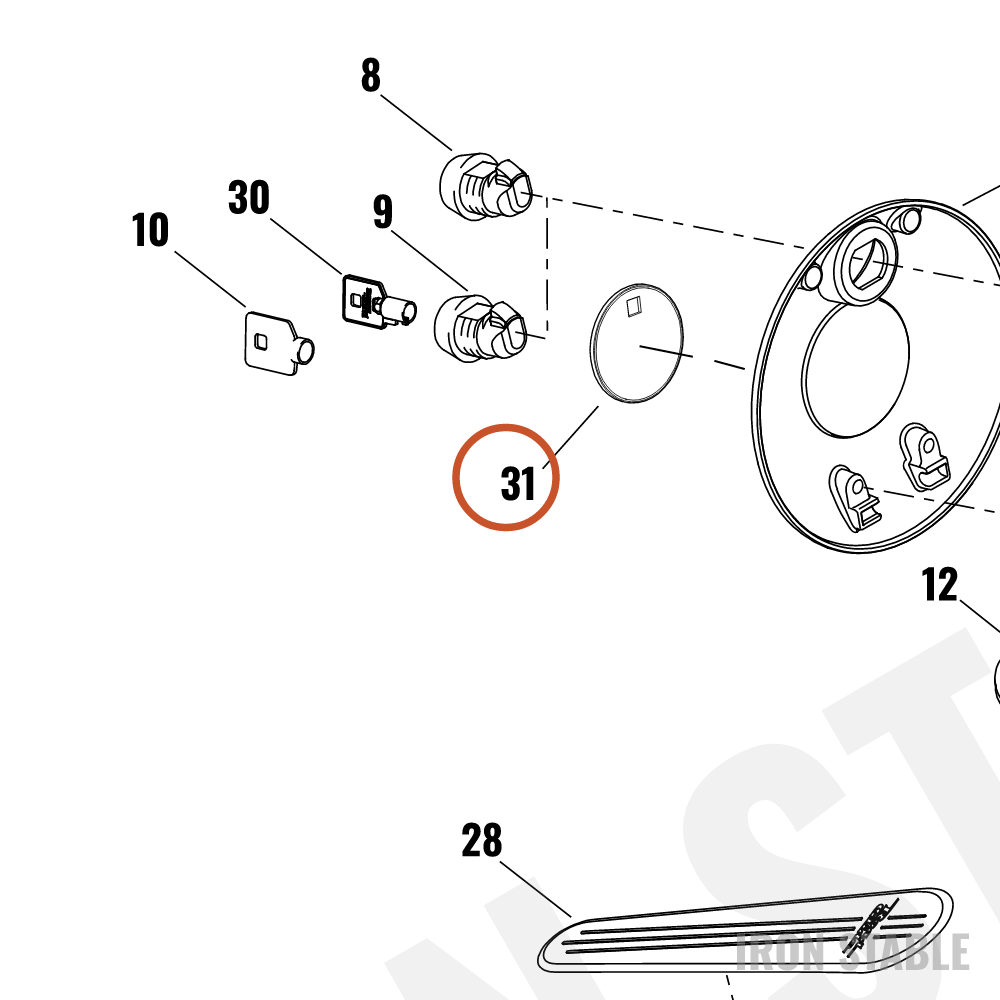Harley-Davidson Medallion, Insert, Fuel Door, Anv