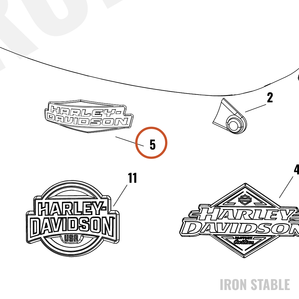 Harley-Davidson Medallion, Lh, F-Tank