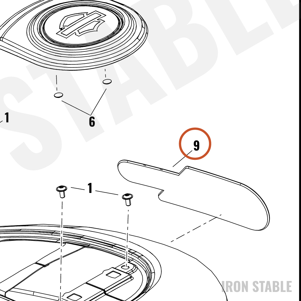 Harley-Davidson Medallion, Lh, Top Cover