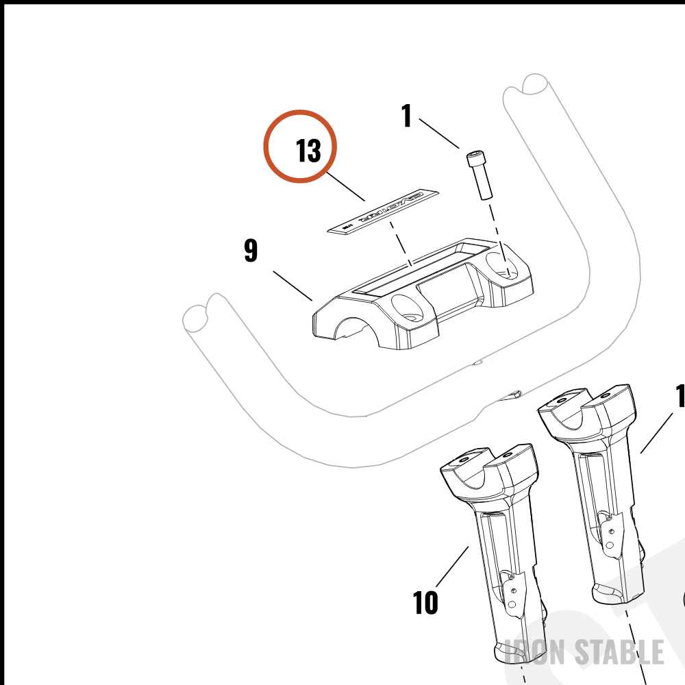 Harley-Davidson Medallion, Hbar Top Clamp, 131rr
