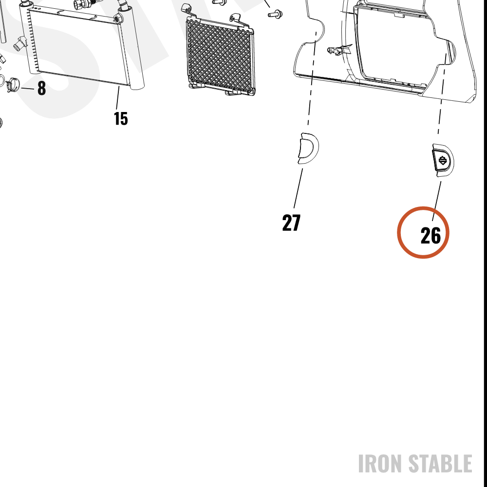 Harley-Davidson Medallion, Chin Spoiler, 131rr, R