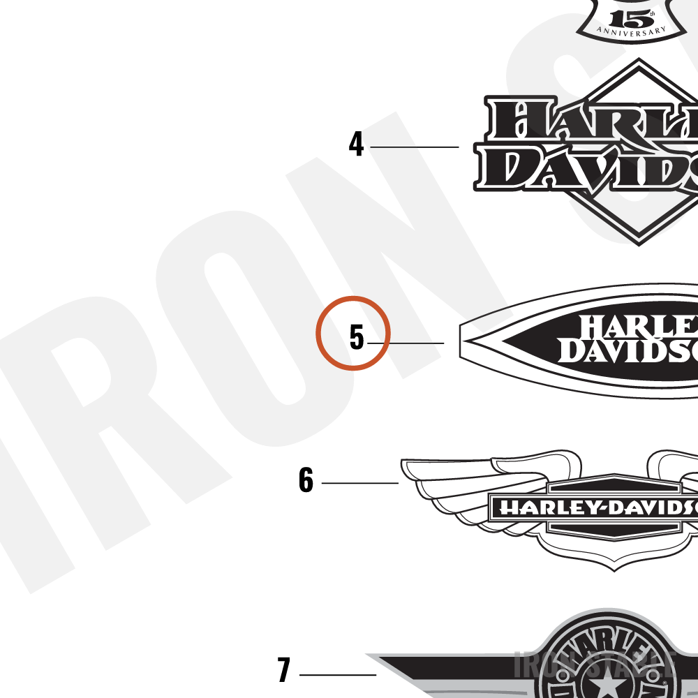 Harley-Davidson Medallion Trim Kit, Lh/F'tank,