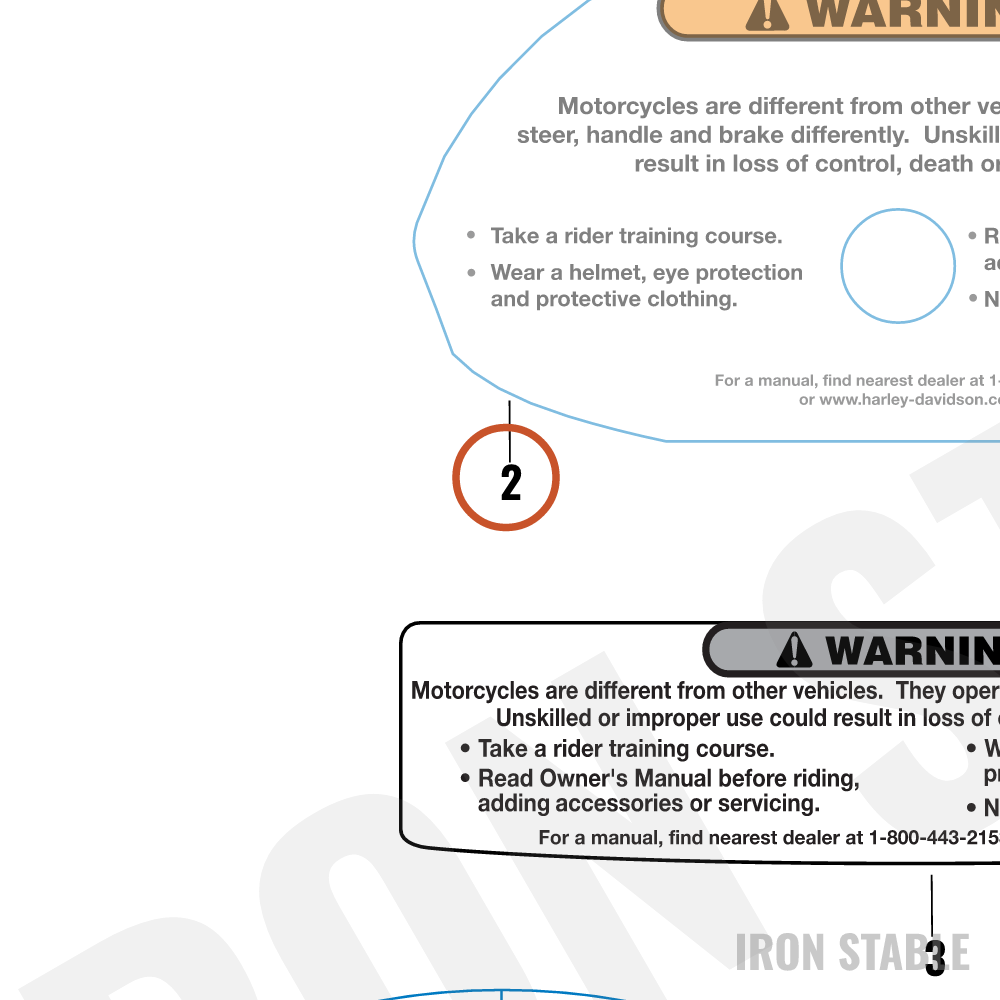 Harley-Davidson Label, General Warning
