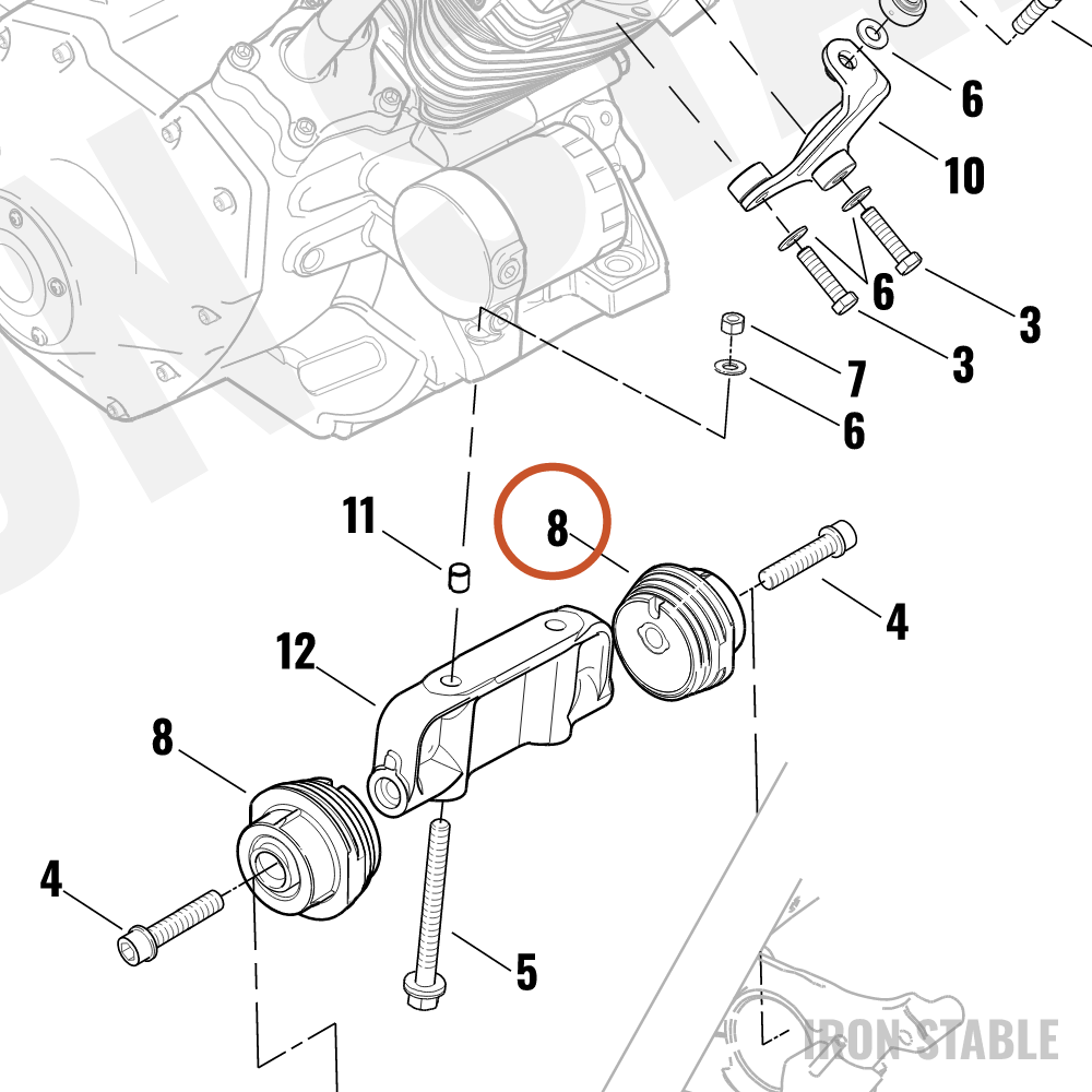 Harley-Davidson Mount, Front Engine Isolator