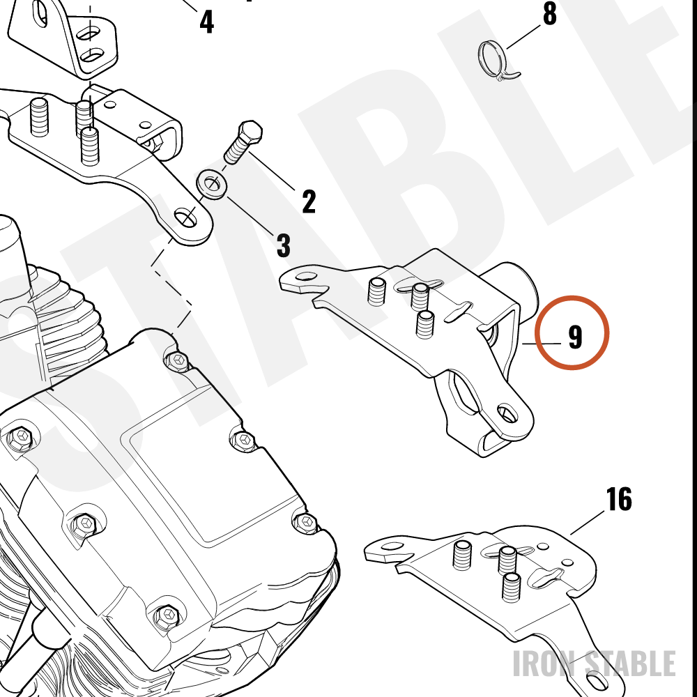 Harley-Davidson Bracket Assembly, Eng Mnt