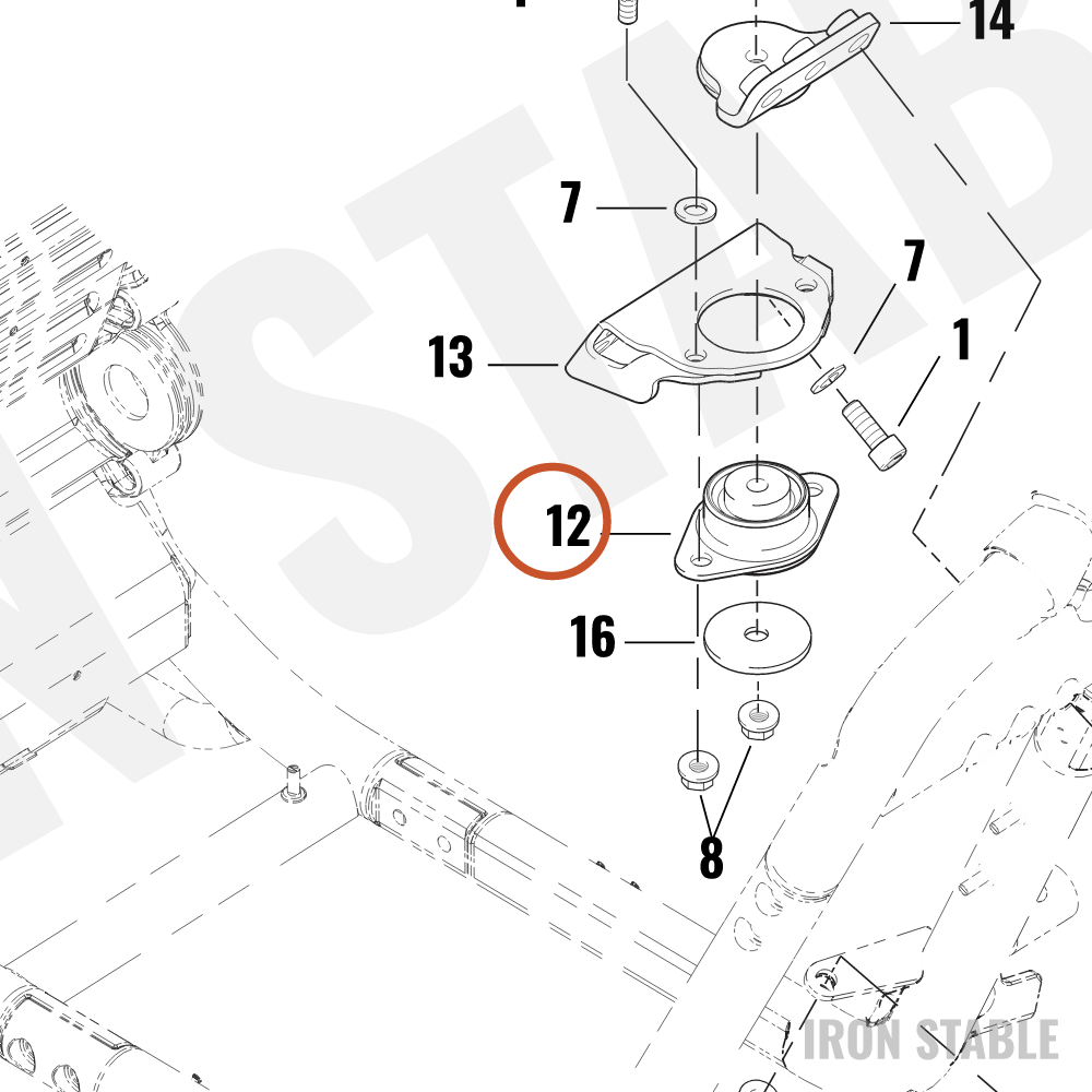 Harley-Davidson Mount, Engn Isol, X