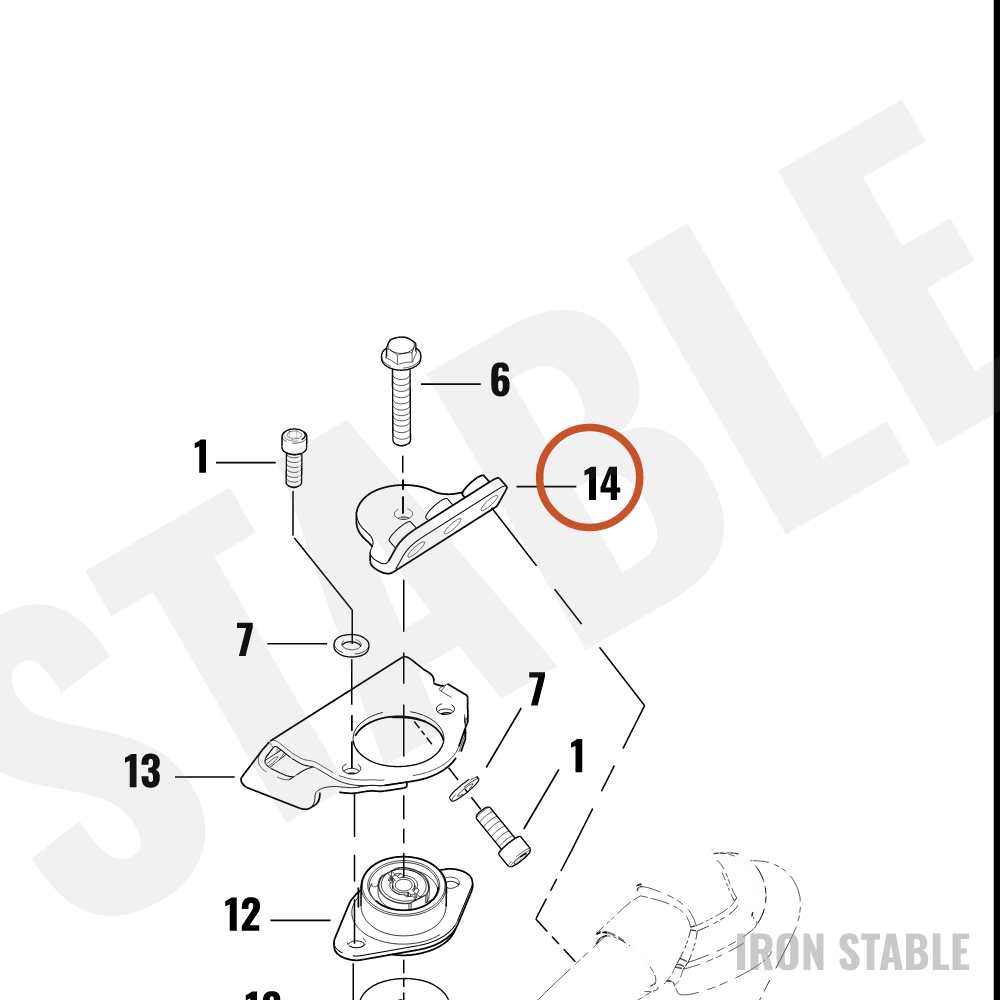 Harley-Davidson Eng Mnt Assembly, Front