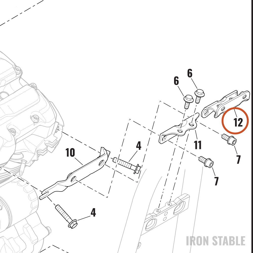 Harley-Davidson Bracket, Engn Mt, Front, Lower Fairing