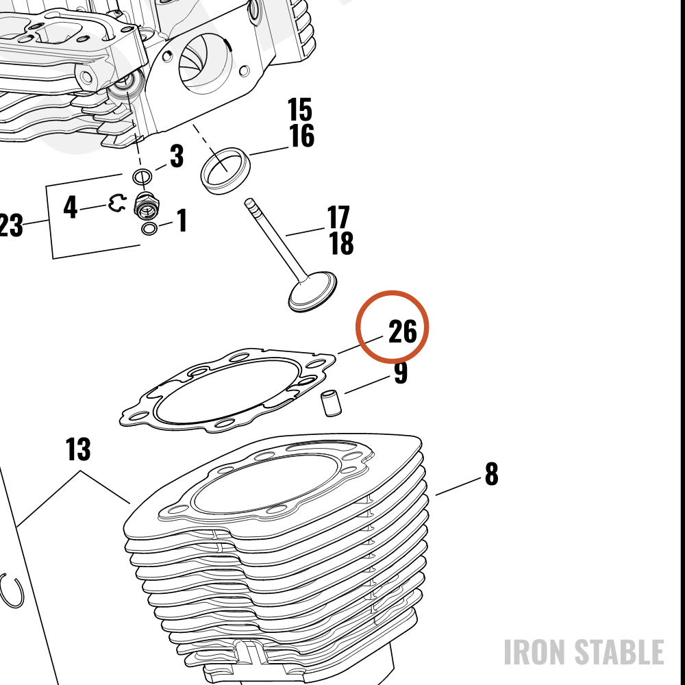 Harley-Davidson Gasket, Cyl Hd, X
