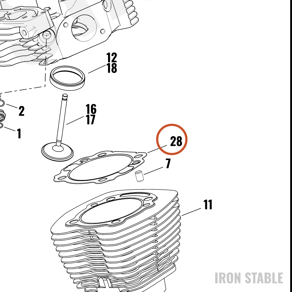 Harley-Davidson Gasket, Cyl Hd, X