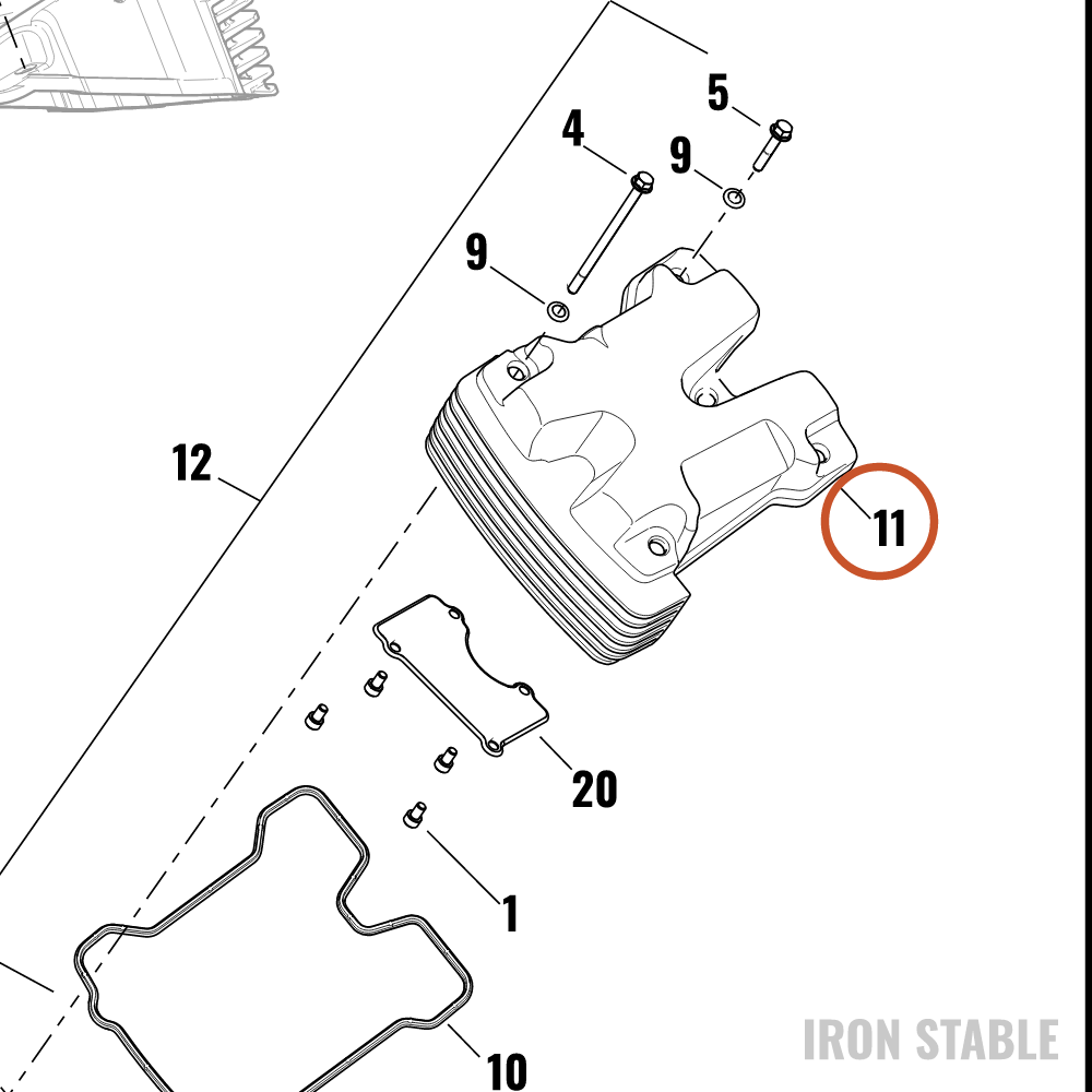 Harley-Davidson Cyl Hd Cover Assembly, Hog Black, Hig