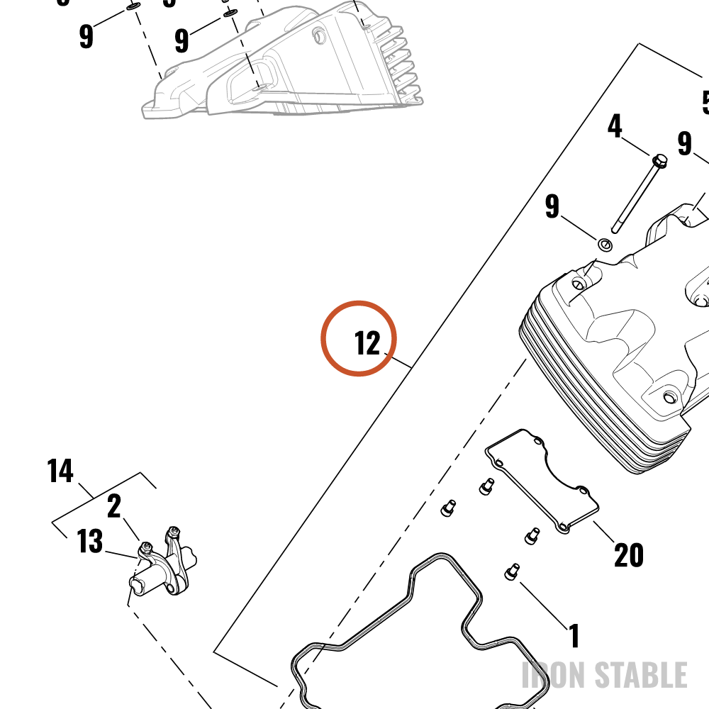 Harley-Davidson Cyl Hd Cover Service Kit, Hog B