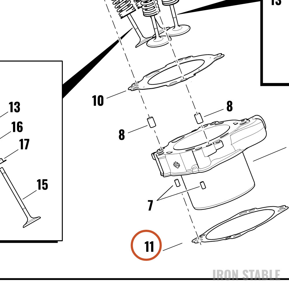 Harley-Davidson Gasket, Cyl Hd, Base