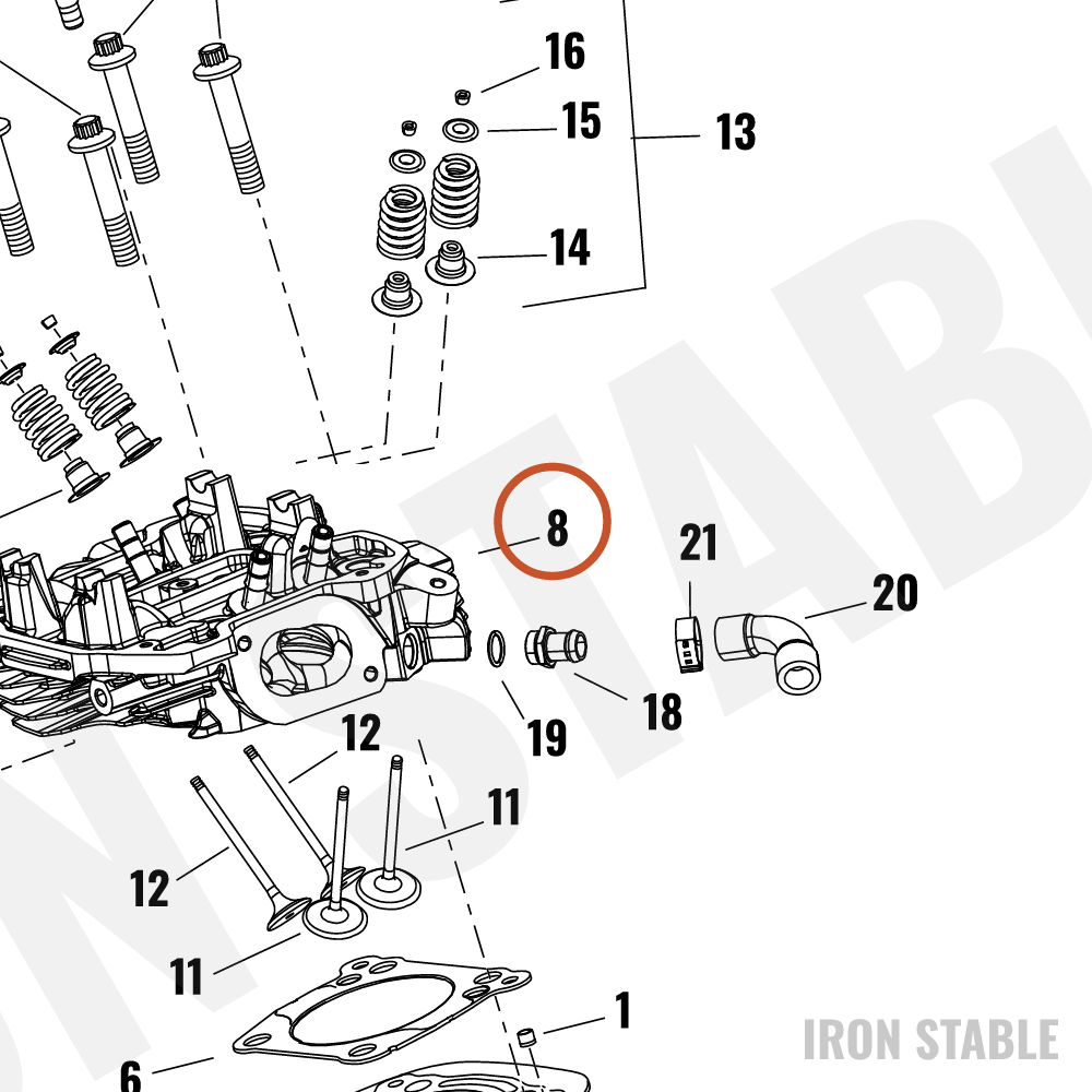 Harley-Davidson Cyl Head, Assembly, Ld4, Fr, Wtr, Blk, E