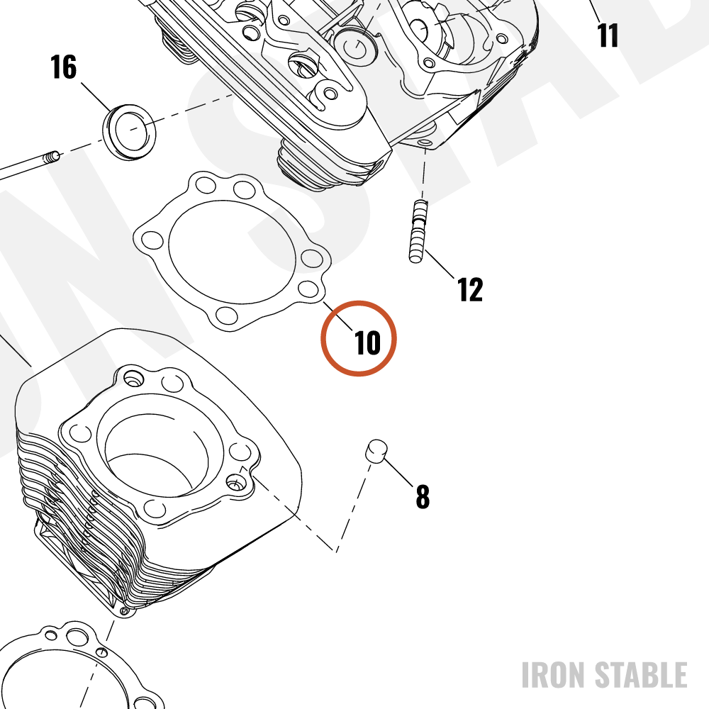 Harley-Davidson Gasket, Cyl Hd, X