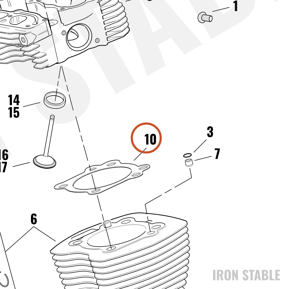 Harley-Davidson Gasket, Cyl Hd, X