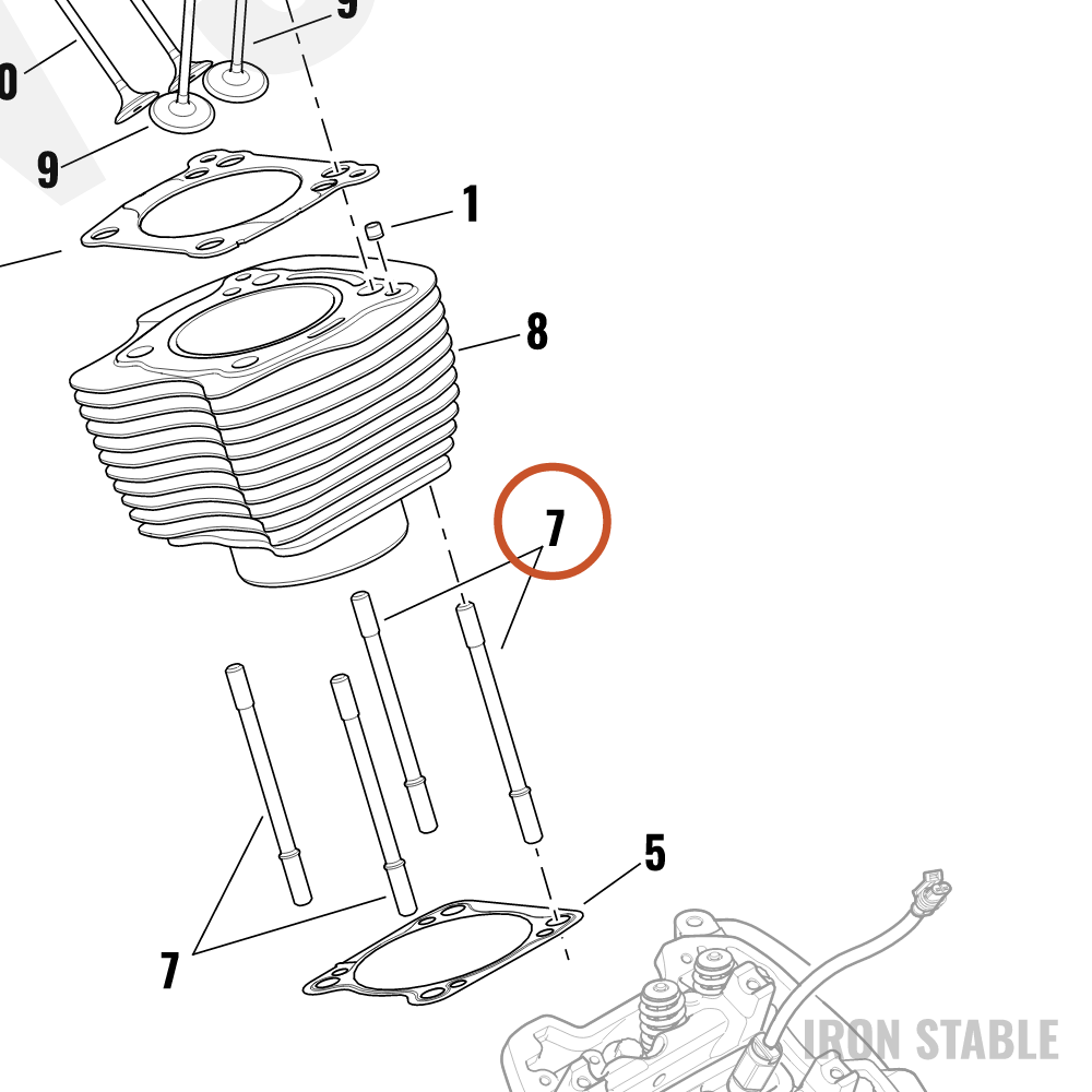 Harley-Davidson Stud, Cyl, X