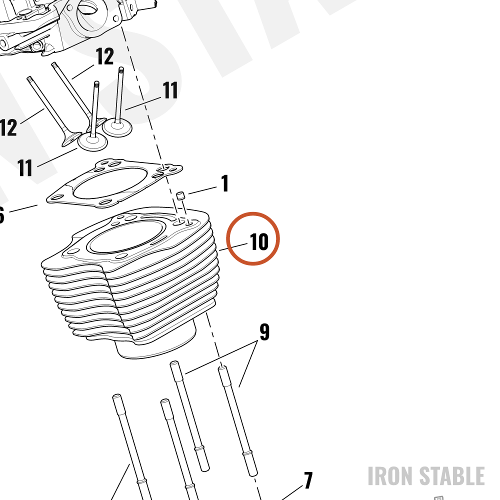 Harley-Davidson Cylinder, Assembly, 4.016, Fr, Black G