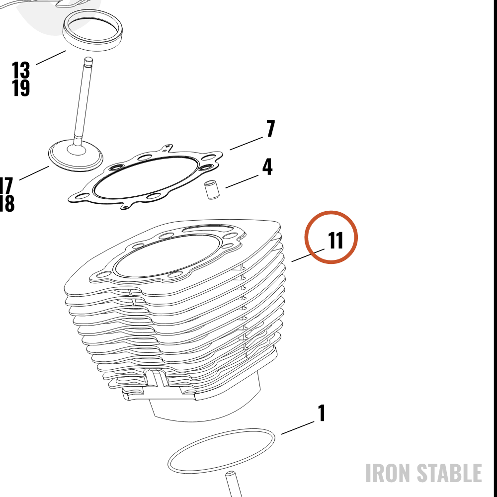 Harley-Davidson Cyl Assembly, Black(Po)