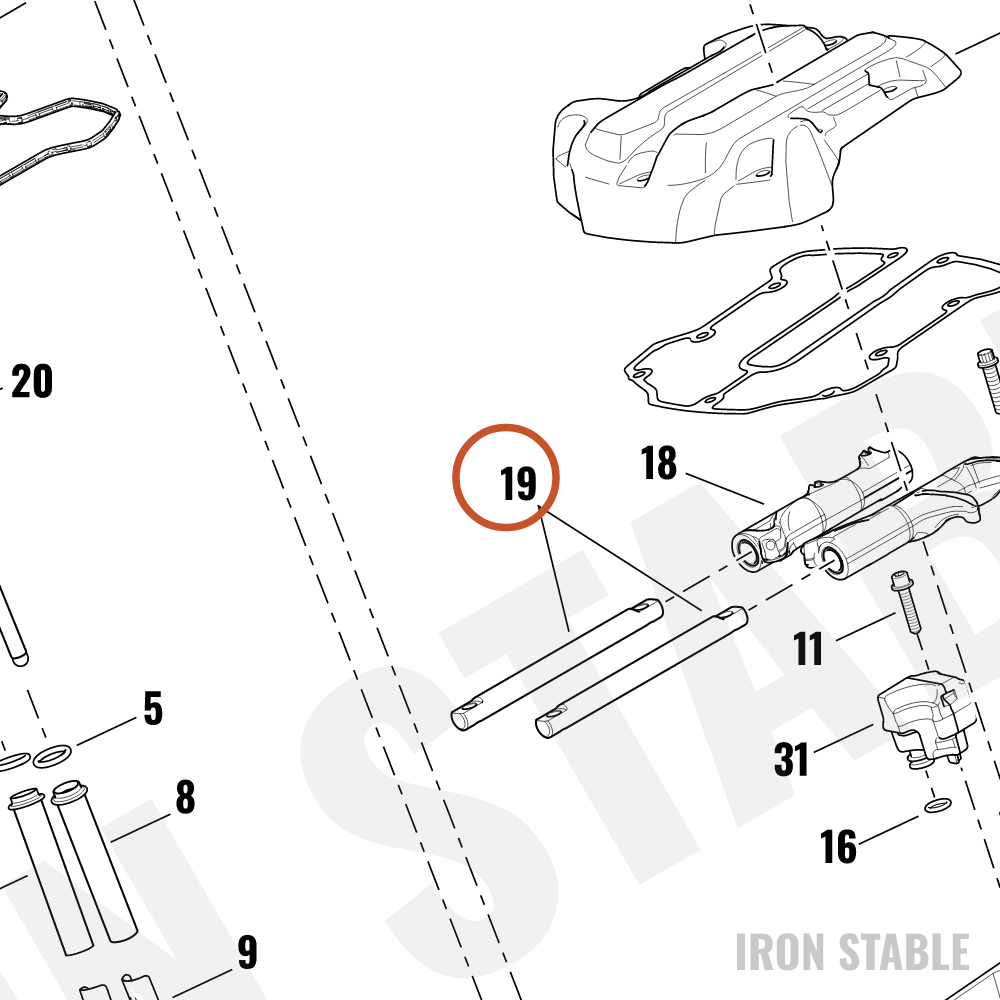 Harley-Davidson Shaft, Rkra, Rocker Arm