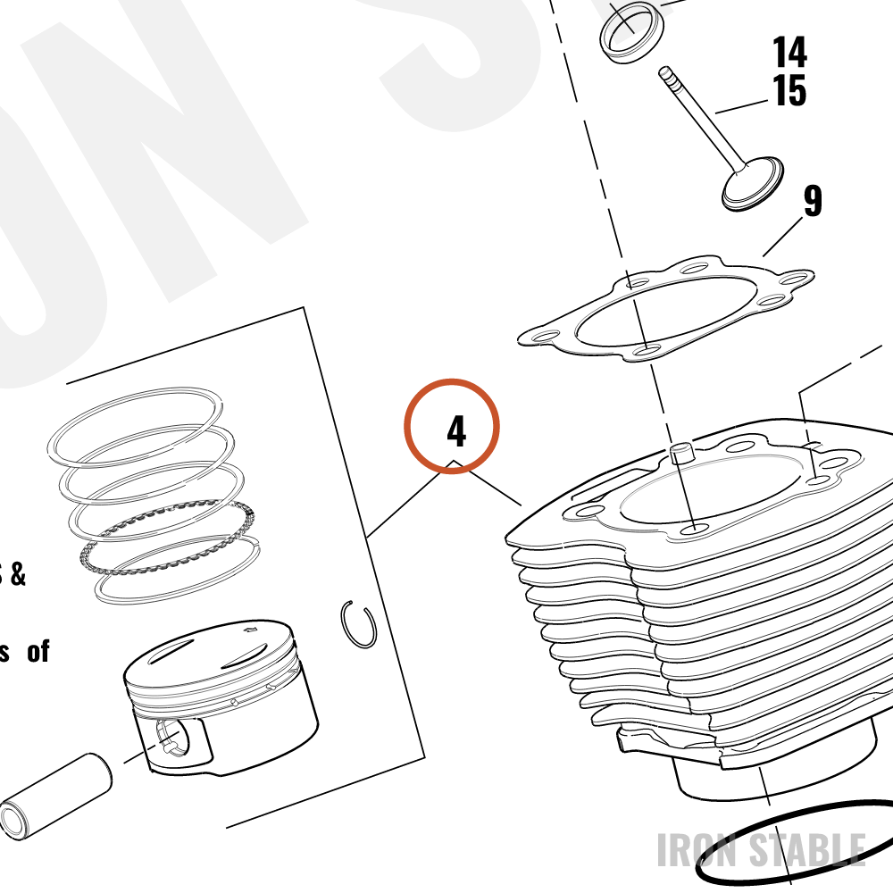 Harley-Davidson Cylinder & Piston Kit, Slvr
