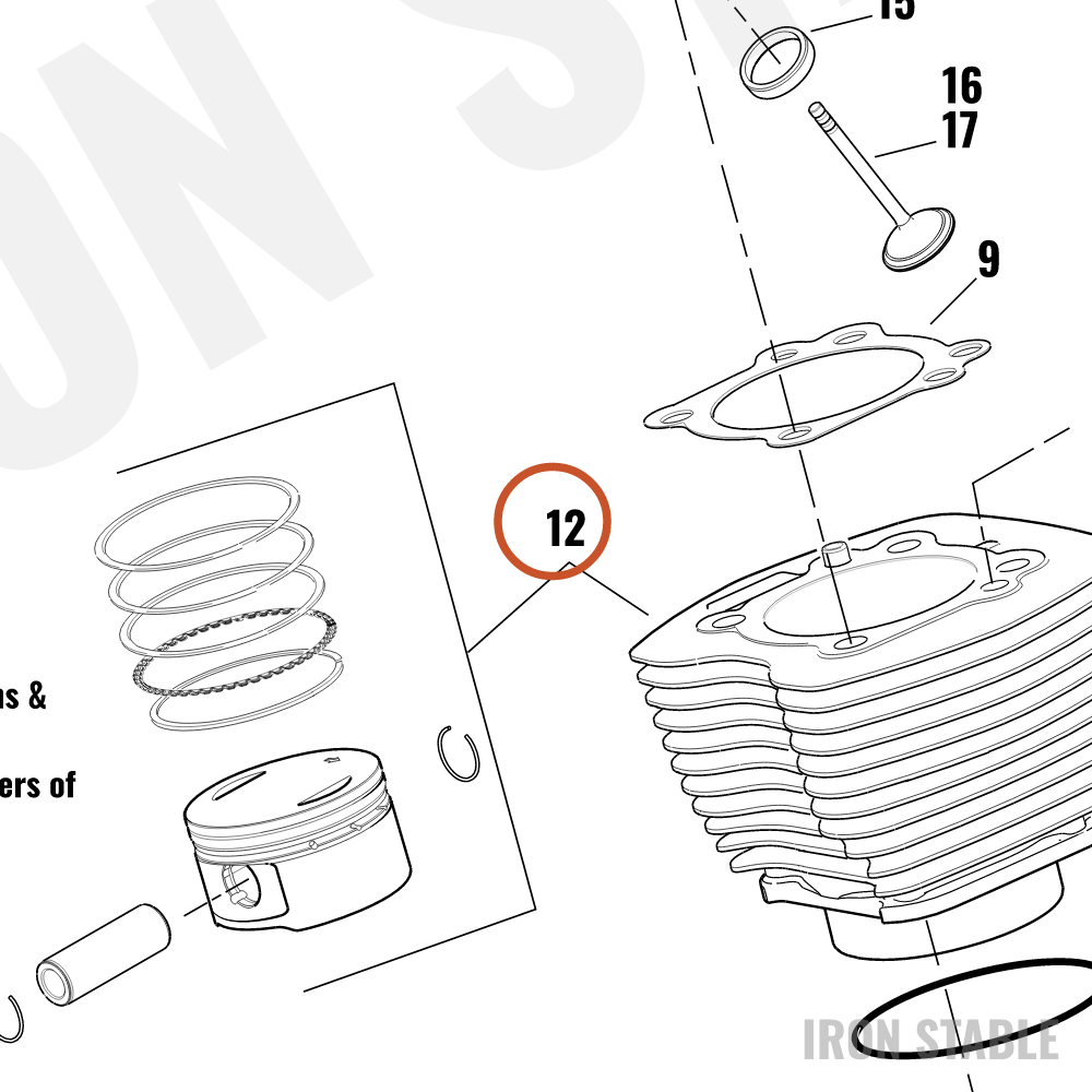 Harley-Davidson Cylinder & Piston Kit, Black