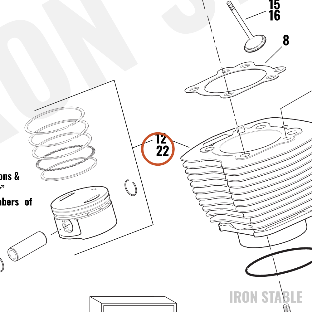 Harley-Davidson Cyl/Piston Assembly, Black, Non/Hi-Li