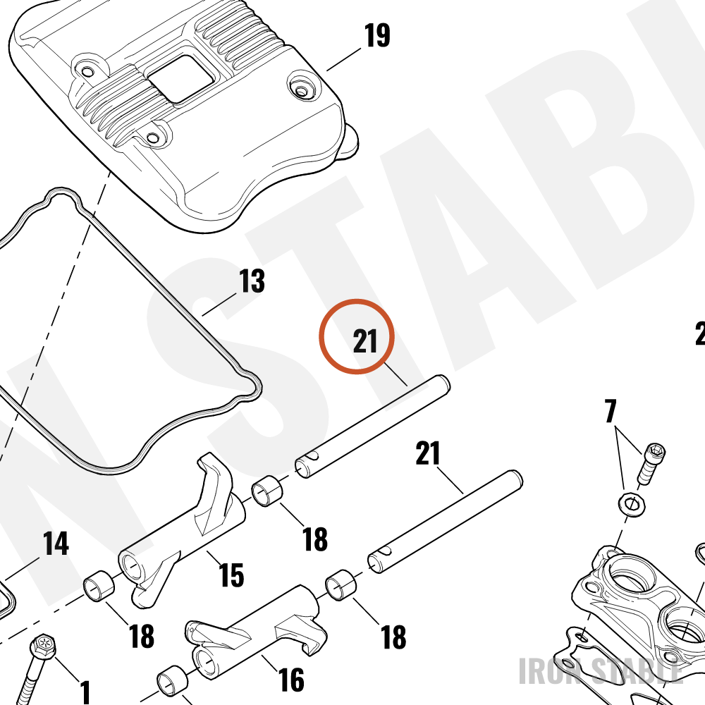 Harley-Davidson Shaft, Rkra, Rocker Arm