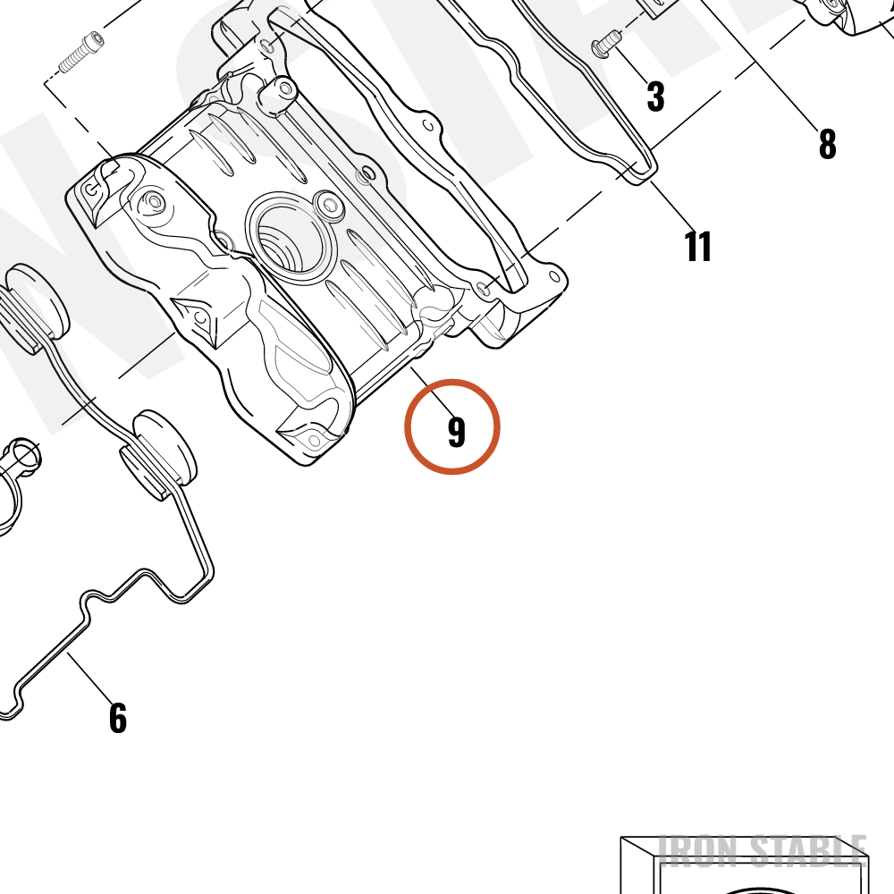 Harley-Davidson Cam Cover, Front, Lower/Pol'shd
