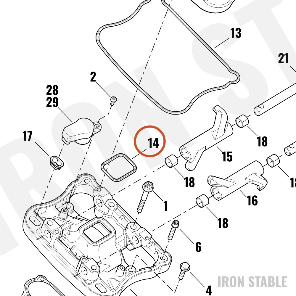 Harley-Davidson Gasket, Cover, Rocker Cover