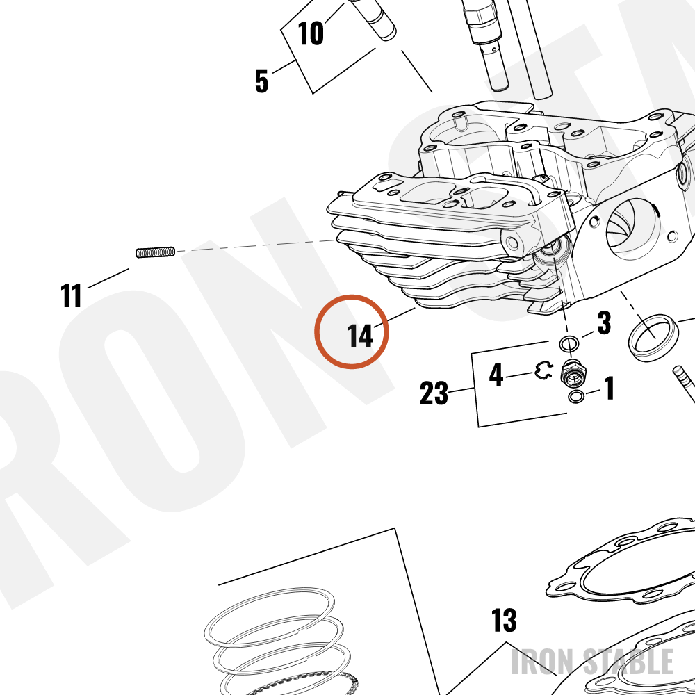 Harley-Davidson Cyl Hd Assembly, Front/Black