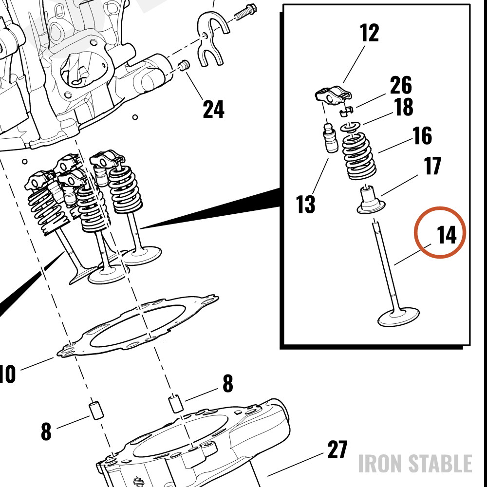 Harley-Davidson Valve, Intake, 44mm